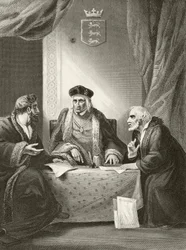 König Heinrich VII. von England mit Sir Richard Empson und Edmund Dudley, aus 